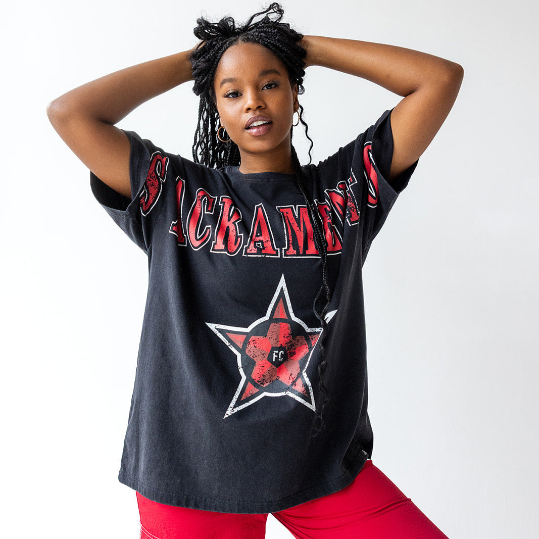 oversized band t shirt dress With The Band T Shirt Dress - Black
